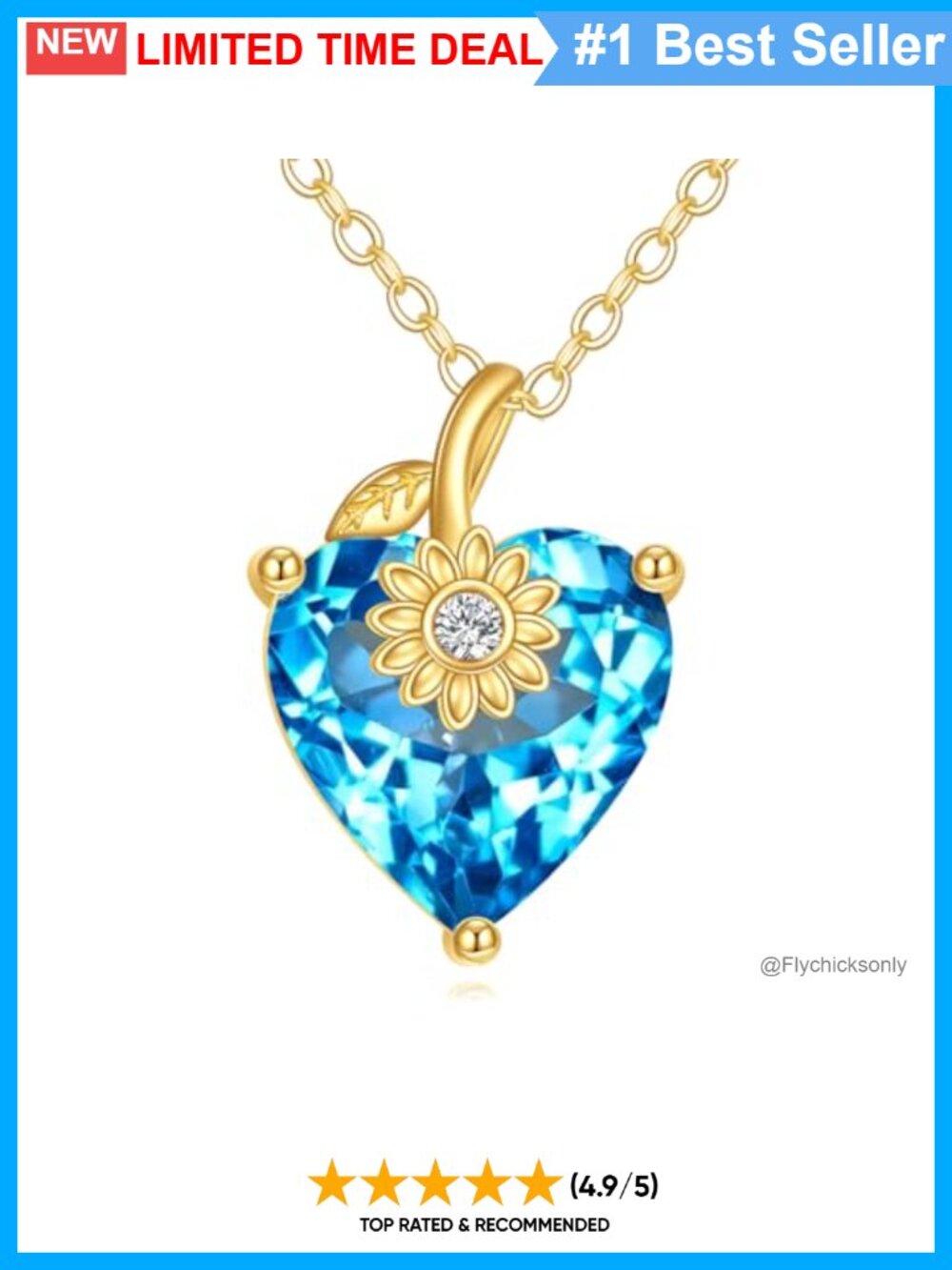 14K Solid Gold Heart Birthstone Necklace 3 Carat Created Gemstone Pendant 18+2